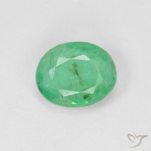 0.67ct Natürlicher Helles Kleeblattgrün Smaragd, Oval, SI