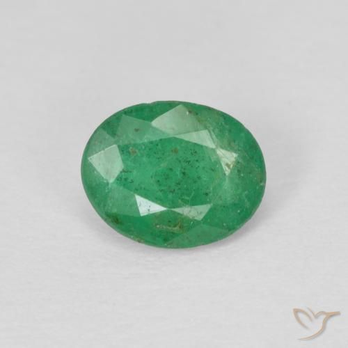 0.60ct Natürlicher Warmes Grün Smaragd, Oval, SI