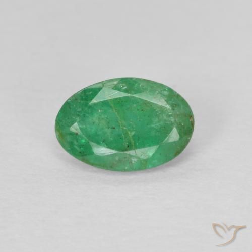 0.43ct Natürlicher Kleeblatt Grün Smaragd, Oval, SI