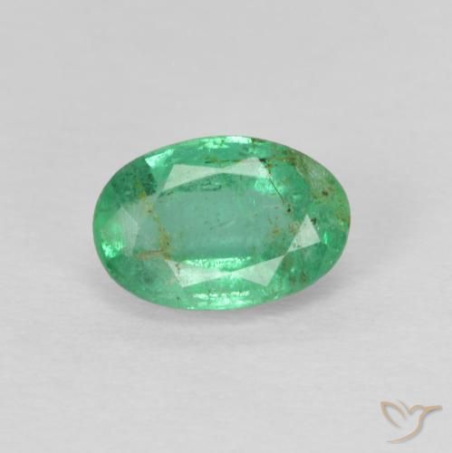 0.56ct Natürlicher Kühles Grün Smaragd, Oval, VS-SI