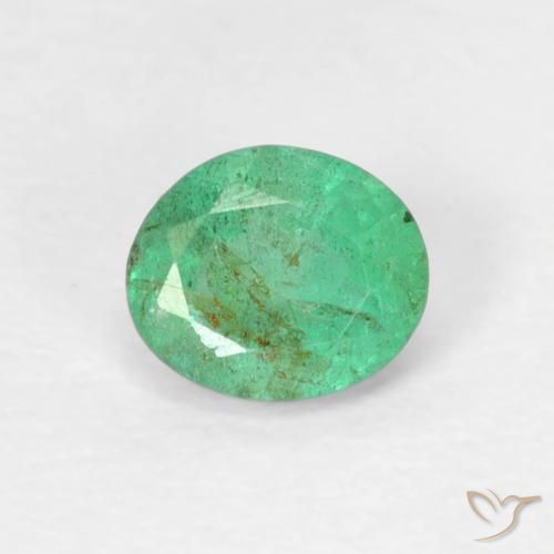 0.39ct Natürlicher Blau-grün Smaragd, Oval, SI