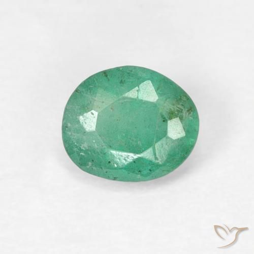 0.38ct Natürlicher Kühles Grün Smaragd, Oval, SI