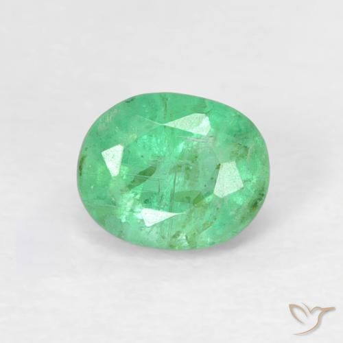 0.47ct Natürlicher Helles Kleeblattgrün Smaragd, Oval, SI