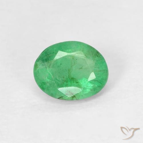0.31ct Natürlicher hellgrün Smaragd, Oval, SI