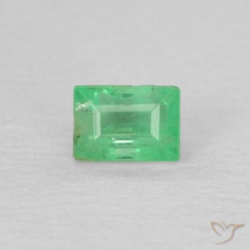 0.21ct Natürlicher Mittelgrün Smaragd, Baguette, SI-I1