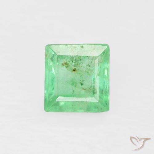 0.20ct Natürlicher hellgrün Smaragd, Quadrat, SI