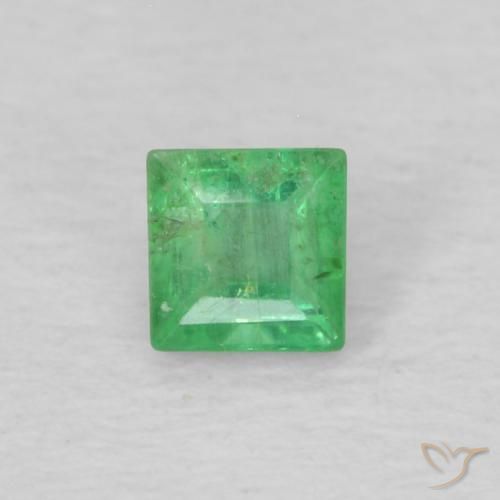 0.16ct Natürlicher Kleeblatt Grün Smaragd, Quadrat, VS-SI