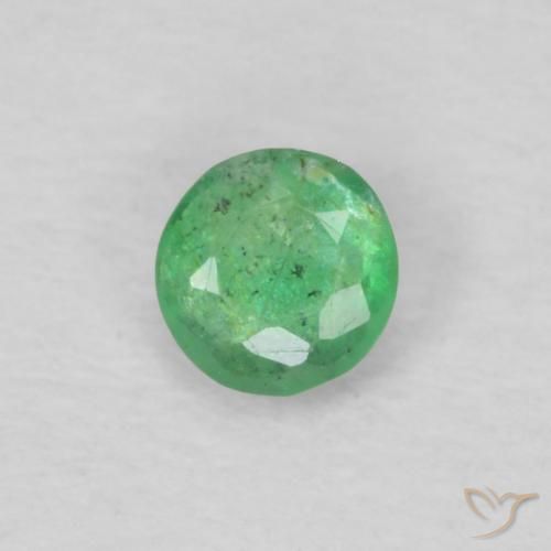 0.12ct Natürlicher hellgrün Smaragd, Runden, VS-SI