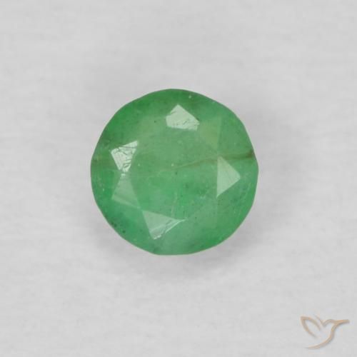 0.16ct Natürlicher gelblich-grün Smaragd, Runden, VS-SI