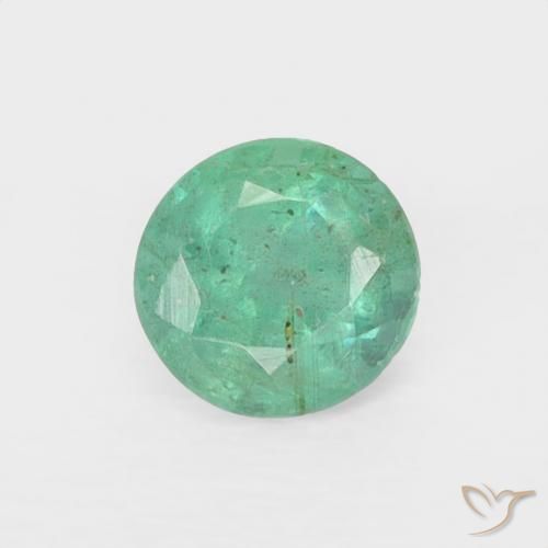 0.25ct Natürlicher Blau-grün Smaragd, Runden, VS