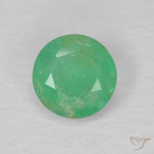 0.27ct Natürlicher gelblich-grün Smaragd, Runden, VS-SI, Photo A
