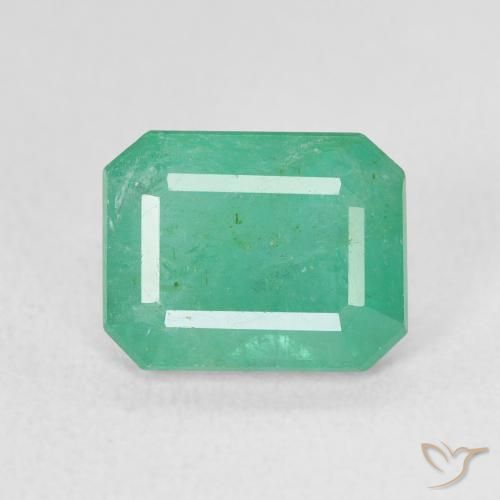 3.11ct Natürlicher Kühles Grün Smaragd, Smaragdschliff, SI