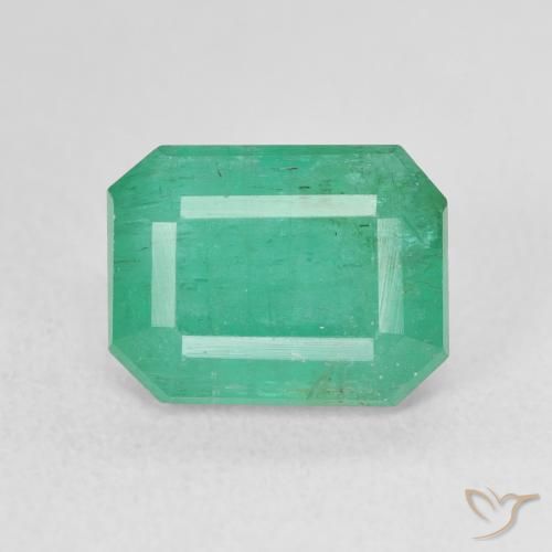 4.17ct Natürlicher Kühles Grün Smaragd, Smaragdschliff, SI