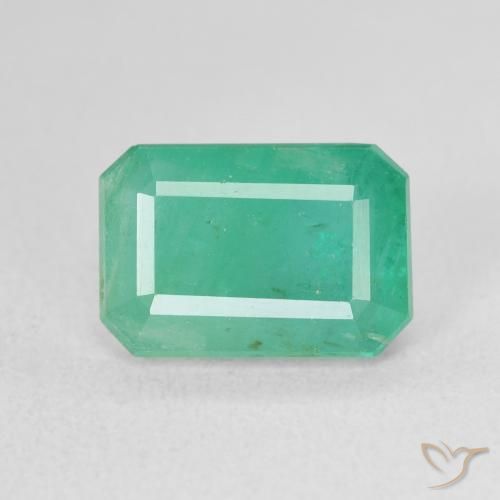 3.46ct Natürlicher Blau-grün Smaragd, Smaragdschliff, SI