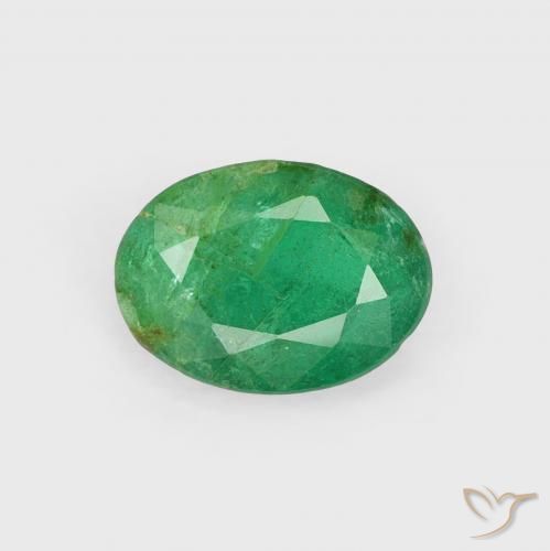 0.70ct Natürlicher Mittelgrün Smaragd, Oval, SI-I1