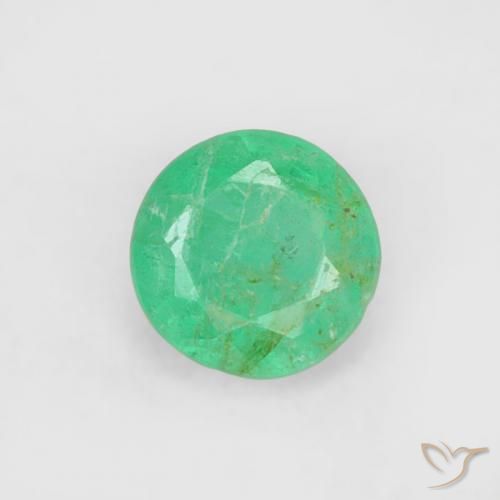 0.16ct Natürlicher Blau-grün Smaragd, Runden, SI