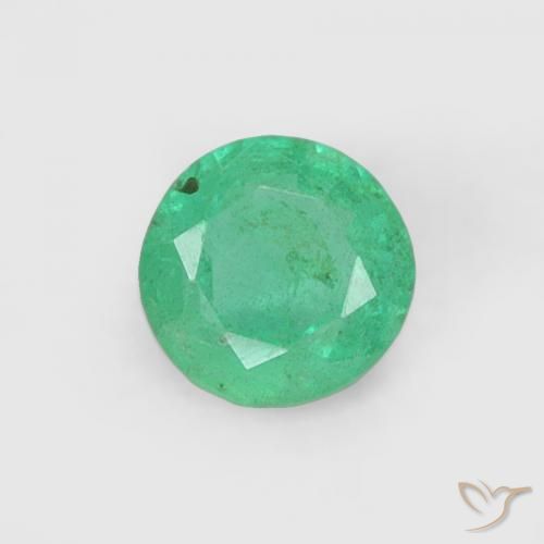 0.18ct Natürlicher Kühles Grün Smaragd, Runden, SI