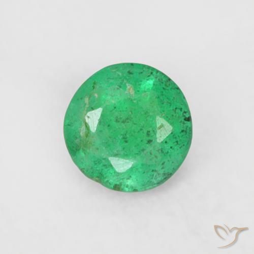 0.16ct Natürlicher Brillantes Grün Smaragd, Runden, SI