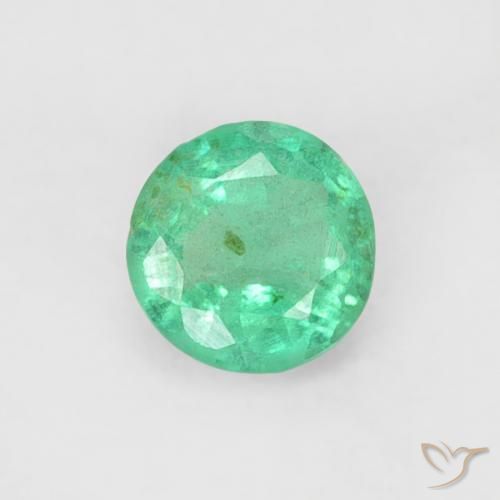 0.18ct Natürlicher Blau-grün Smaragd, Runden, SI
