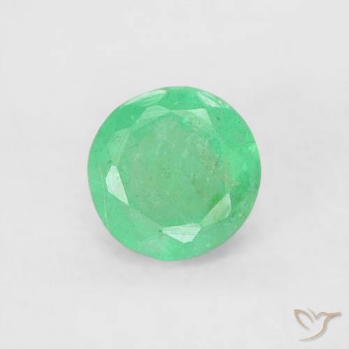 0.17ct Natürlicher Brillantes Grün Smaragd, Runden, SI