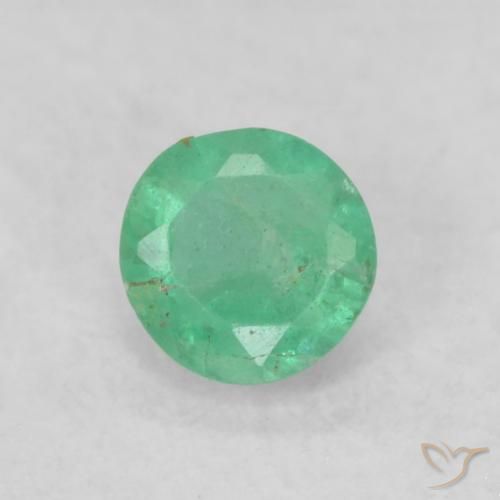 0.19ct Natürlicher Mittelgrün Smaragd, Runden, SI