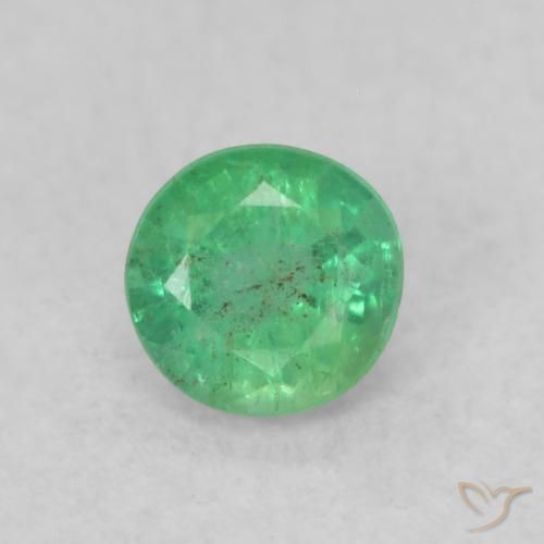 0.18ct Natürlicher hellgrün Smaragd, Runden, SI