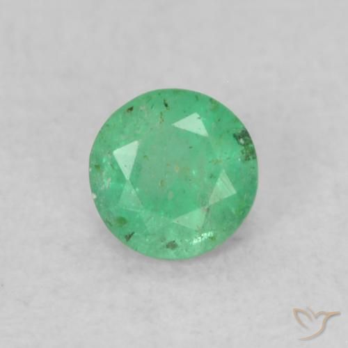0.17ct Natürlicher Intensives Grün Smaragd, Runden, SI