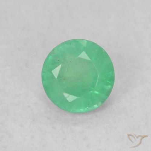 0.17ct Natürlicher Mittelgrün Smaragd, Runden, SI