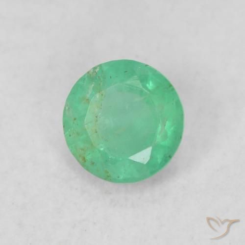 0.16ct Natürlicher Mittelgrün Smaragd, Runden, SI