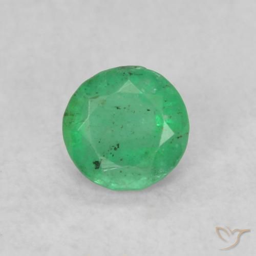 0.16ct Natürlicher gelblich-grün Smaragd, Runden, SI