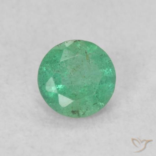 0.14ct Natürlicher Mittelgrün Smaragd, Runden, SI