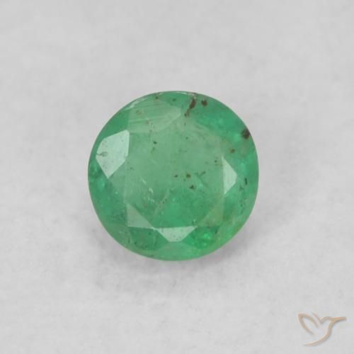 0.17ct Natürlicher Helles kühles Grün Smaragd, Runden, SI