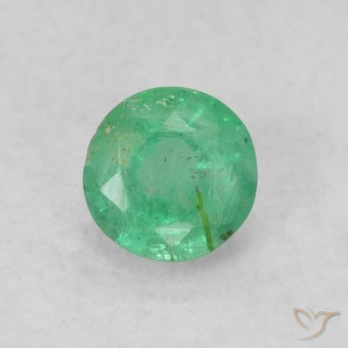0.18ct Natürlicher Pistaziengrün Smaragd, Runden, SI
