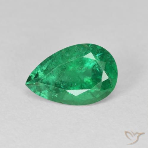 2.20ct Natürlicher Warmes Grün Smaragd, Birnenform, VS-SI