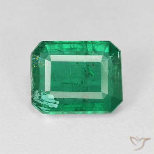 4.49ct Natürlicher Kühles Grün Smaragd, Smaragdschliff, VS-SI