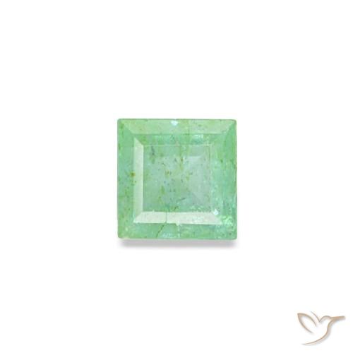 0,09 ctw natürlicher grüner Smaragd, Quadrat, SI