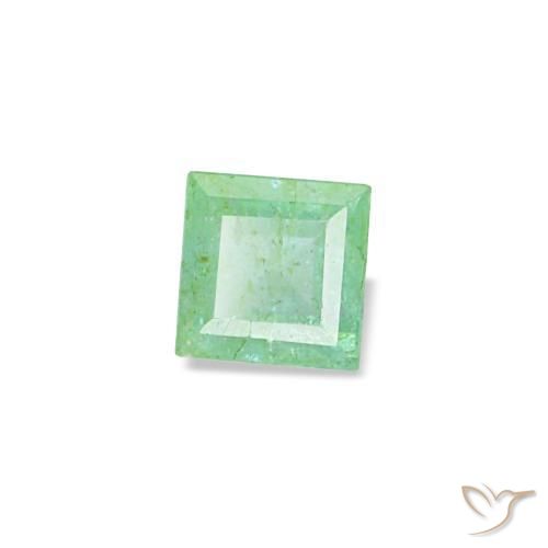 0,09 ctw natürlicher grüner Smaragd, Quadrat, SI