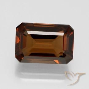 7.56ct Natürlicher Pekannussbraun Enstatit, Smaragdschliff, VVS