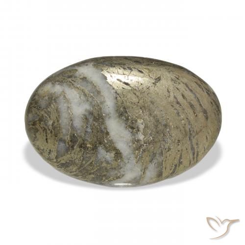 30.90ct Natürlicher Mehrfarbig Feather Pyrite, Oval, Lichtundurchlässig