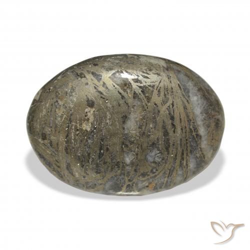 37.90ct Natürlicher Schwarz Bronze Feather Pyrite, Oval, Lichtundurchlässig