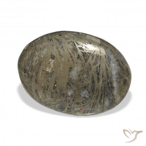 9,17 ctw natürlicher Schwarz Bronze Feather Pyrite, Oval, Lichtundurchlässig