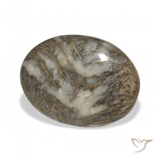 9,17 ctw natürlicher Schwarz mit Bronze Feather Pyrite, Oval, Lichtundurchlässig