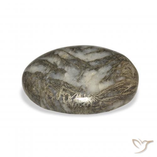 9,17 ctw natürlicher Schwarz mit Bronze Feather Pyrite, Oval, Lichtundurchlässig