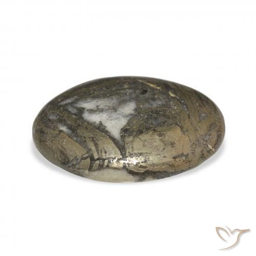 9,17 ctw natürlicher Schwarzbraun Feather Pyrite, Oval, Lichtundurchlässig