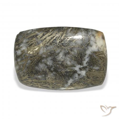 32.71ct Natürlicher Schwarz mit Bronze Feather Pyrite, Kissen, Lichtundurchlässig