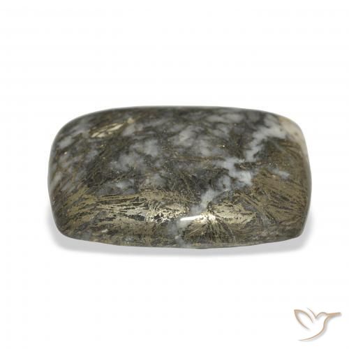 9,17 ctw natürlicher Schwarz mit Bronze Feather Pyrite, Kissen, Lichtundurchlässig
