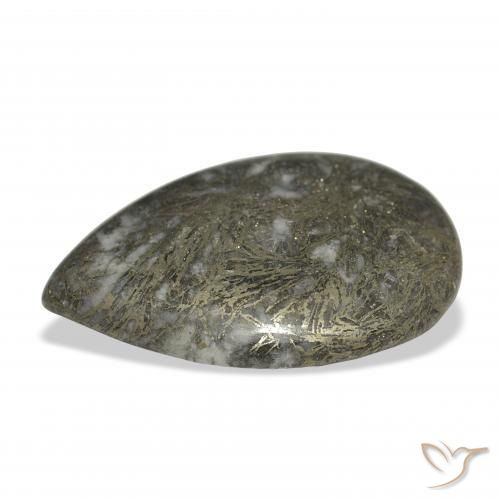 9,17 ctw natürlicher Schwarz Bronze Feather Pyrite, Birnenform, Lichtundurchlässig