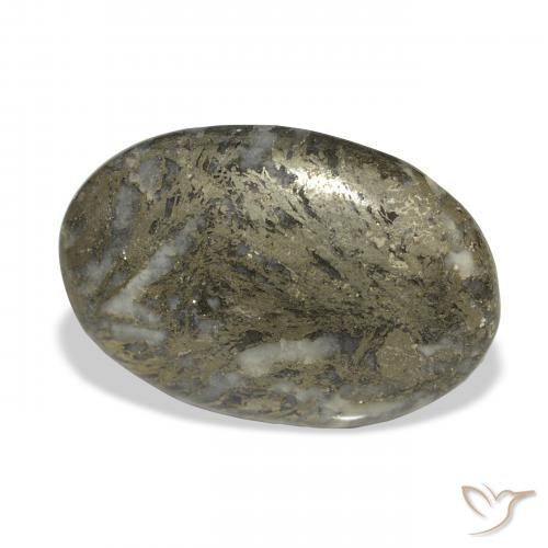 9,17 ctw natürlicher Schwarz mit Bronze Feather Pyrite, Oval, Lichtundurchlässig