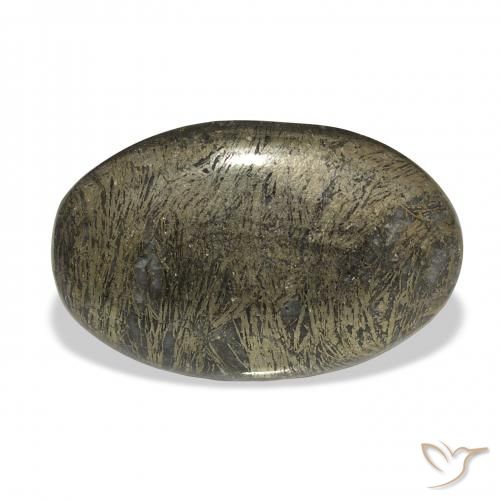 36.99ct Natürlicher Schwarz Bronze Feather Pyrite, Oval, Lichtundurchlässig