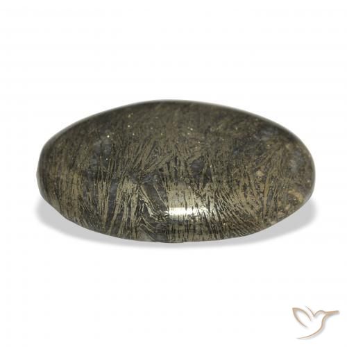 9,17 ctw natürlicher Schwarz Bronze Feather Pyrite, Oval, Lichtundurchlässig